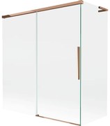 Mexen Rox, L 2-krídlová posuvná vaňová zástena 150 + 70 x 150 cm, 8mm číre sklo, ružové zlato profil, 8C9L-150-070-60-00