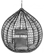 AKCIA Čierne závesné kreslo KOKON bez stojanu II. akosť