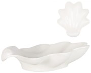 Biela keramická miska v tvare mušle Shell Bowl - 23*22*6 cm