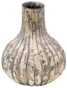 Béžovo-šedá antik dekoračná sklenená váza - 11*11*15 cm