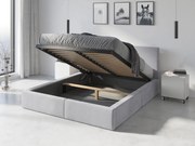 Čalúnená posteľ s úložným priestorom HILTON 160x200 - sivá