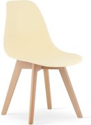 Set jedálenských stoličiek KITO krémové (hnedé nohy) 4ks