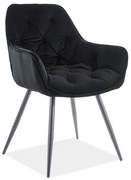 Jedálenská stolička Cherry Velvet, čierna