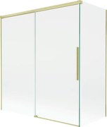 Mexen Rox, 2-krídlová posuvná vaňová zástena 150 + 70 x 150 cm, 8mm číre sklo, zlatý matný profil, 8C9-150-070-55-00