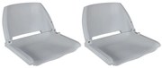 Lodné sedadlá 2 ks sklopné s operadlom bez vankúša sivé 41x51x48 cm