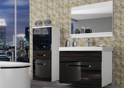 Kúpeľňový nábytok Belini čierny lesk / eben kráľovský + umývadlo + zrkadlo  ROD PM 2/0/W/BHK/0/ZW