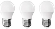 Teplé biele LED žiarovky v súprave 3 ks E27, 4 W – EMOS