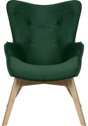 Tmavozelené zamatové kreslo Niko – Ropez