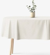 Goldea sviatočný oválny teflónový obrus - smotanový s lesklými obdĺžnikmi 140 x 180 cm