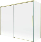 Mexen Rox, 2-krídlová posuvná vaňová zástena 190 + 80 x 150 cm, 8mm číre sklo, zlatý lesklý profil, 8C9-190-080-50-00