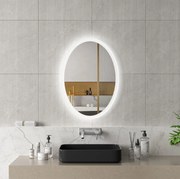 Erga Paola, oválne LED zrkadlo 50x70cm, 1725 lm, 3 farby svetla, predné a zadné osvetlenie, ERG-V01-302-5070-00