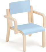 Detská stolička DANTE, s podrúčkami, výška 260 mm, breza/modrá