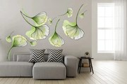 Nálepka na stenu do interiéru listy kvetu monstera 50 x 100 cm