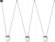 Faro Mine Glass Space 3L závesné svietidlo, šedé, variabilné, E27, opálové s