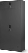 Kovová šatňová skriňa BORYS, 900 x 1850 x 500 mm, antracitová