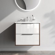 Skrinka s umývadlom 60 AM.PM Flash MNAFHX0602WG závesná, 2 zásuvky, lesklá biela