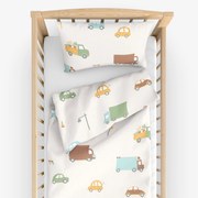 Goldea detské bavlnené obliečky do postieľky - svet autíčok 90 x 120 a 40 x 60 cm