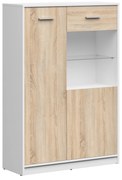 Vitrína BRW Nepo Plus 24 (biela + dub sonoma) . Akcia -31%. Vlastná spoľahlivá doprava až k Vám domov. 1100779