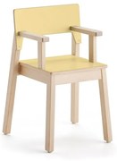 Detská stolička LOVE s opierkami rúk, V 380 mm, breza, laminát - žltá