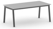 Rokovací kancelársky stôl PRIMO BASIC, 180x90 cm, čierna podnož, sivá