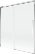 Mexen Rox, 2-krídlová posuvná vaňová zástena 150 x 150 cm, 8mm číre sklo, chrómový profil, 8C9-150-001-01-00