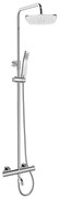 Mereo Mereo, Termostatická vaňová batéria s hlavovou hranatou sprchou, MER-CB60101TSB