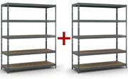 Policový regál 1+1 ZADARMO, 1966x1600x600 mm, nosnosť 350 kg