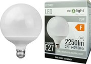 ECOLIGHT LED žiarovka - E27 - 25W - G120 - neutrálna biela