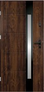 Vchodové dvere Ariadna, 90 L, 1 000 × 2 070 mm, oceľ, ľavé, orech tmavý, presklené