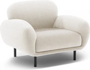 Biele kreslo z textílie buklé Poppy – Micadoni