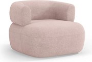 Svetloružové kreslo z textílie buklé Jenny – Micadoni Home