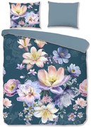 Modré obliečky na dvojlôžko/predĺžené z bavlneného saténu 200x220 cm Mirery – Descanso