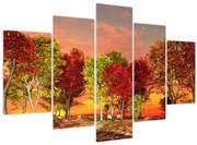 Obraz - Farebné stromy (150x105 cm)