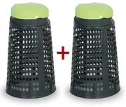 Odpadkový kôš plastový na vrecia 120 L - 1+1 ZADARMO čierny, zelená