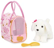 Psík biely v taške Pink Crown Glam Bag