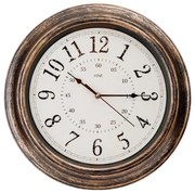 Nástenné hodiny pr. 40 cm 1xAA bronz/biela