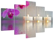 Obraz sviečok na vode (150x105 cm)