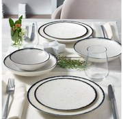 Jedálenská súprava 24 ks biela/čierna/porcelán