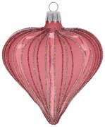 Sklenené ručne fúkané vianočné ozdoby v súprave 3 ks 9 cm Heart – Ego Dekor