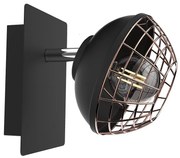 Nástenné svietidlo Logan, 1x zlaté/čierne kovové tienidlo, b