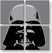 Ručne maľovaný POP Art obraz STAR WARS 4 dielny  sw