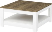 XXXLutz KONFERENČNÝ STOLÍK, biela, farba vlašského orecha, kompozitné drevo, 89/89/45 cm Livetastic - Stolíky do obývačky - 000074001301