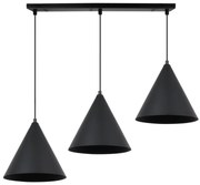 Závesné svietidlo Soho, 3x čierne kovové tienidlo, (fi 25cm)