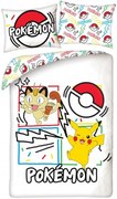Posteľné obliečky z mikrovlákna Pokémoni Pikachu a Meowth - 70 x 90 cm + 140 x 200 cm