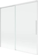 Mexen Rox, 2-krídlová posuvná vaňová zástena 160 x 150 cm, 8mm číre sklo, biely profil, 8C9-160-001-20-00