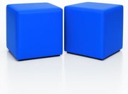 Sedací vak taburetka kocka modrá EMI