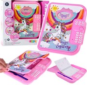 LEAN Toys Denník Zápisník Kód Jednorožec Nahrávanie hlasu Kvízové melódie Ružová