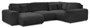 Tmavosivá menčestrová rohová pohovka (pravý roh/do tvaru "U") Justin – Ropez