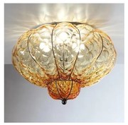 SIRU-Stropné svietidlo SULTANO 3xE14/40W/230V pr.34 cm béžová/čierna benátske sklo