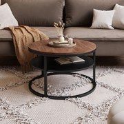 KONFERENČNÝ STOLÍK LEONARDO S POLICOU DUB STIRLING + ČIERNY